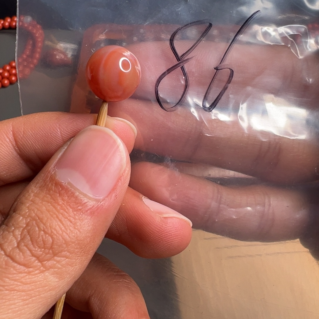 南红玛瑙未镶嵌86号南红单珠12+