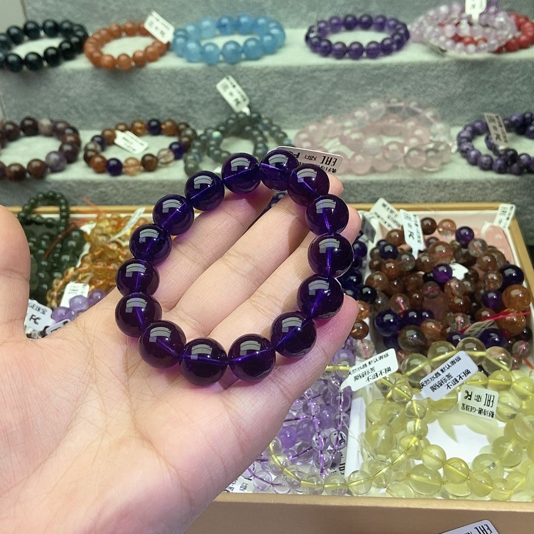 水晶手链未镶嵌毕业级乌拉圭紫水晶15