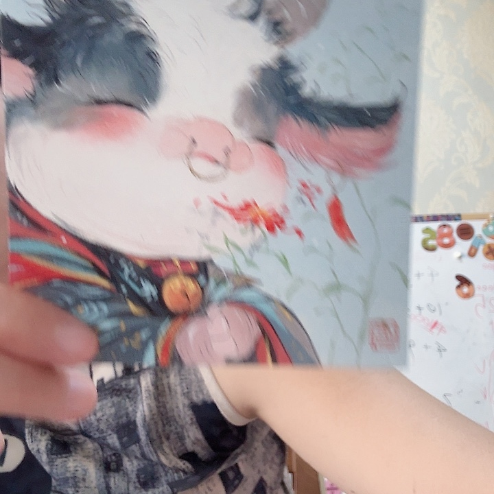 棉布牛角熙可爱小牛装饰画