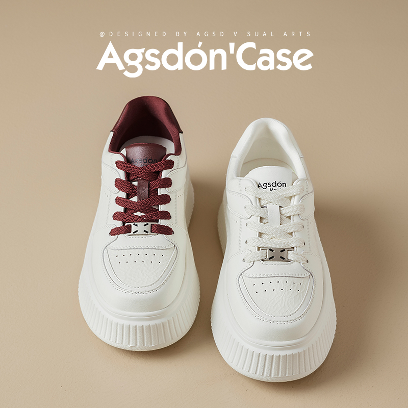 Y奥古狮登厚底小白鞋女2025春季新款运动增高显脚小百搭休闲板鞋Y