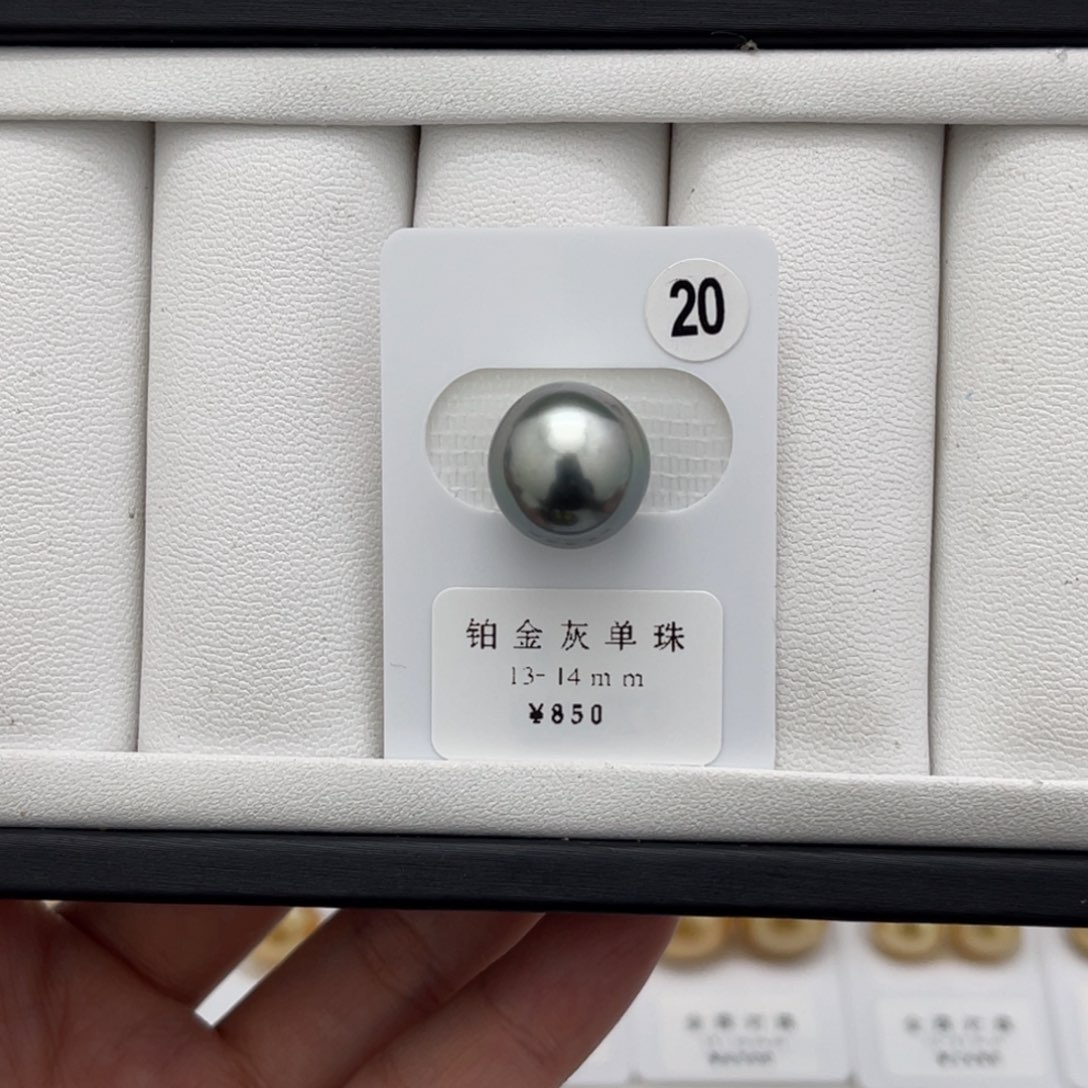 海水珍珠铂金灰裸珠未镶嵌
