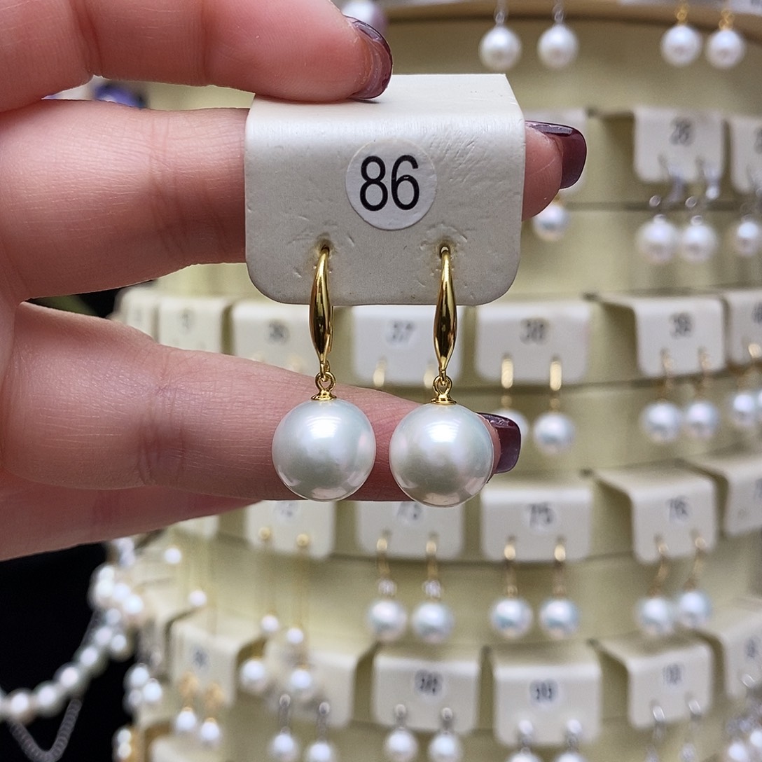 淡水珍珠耳饰银S925镶嵌
