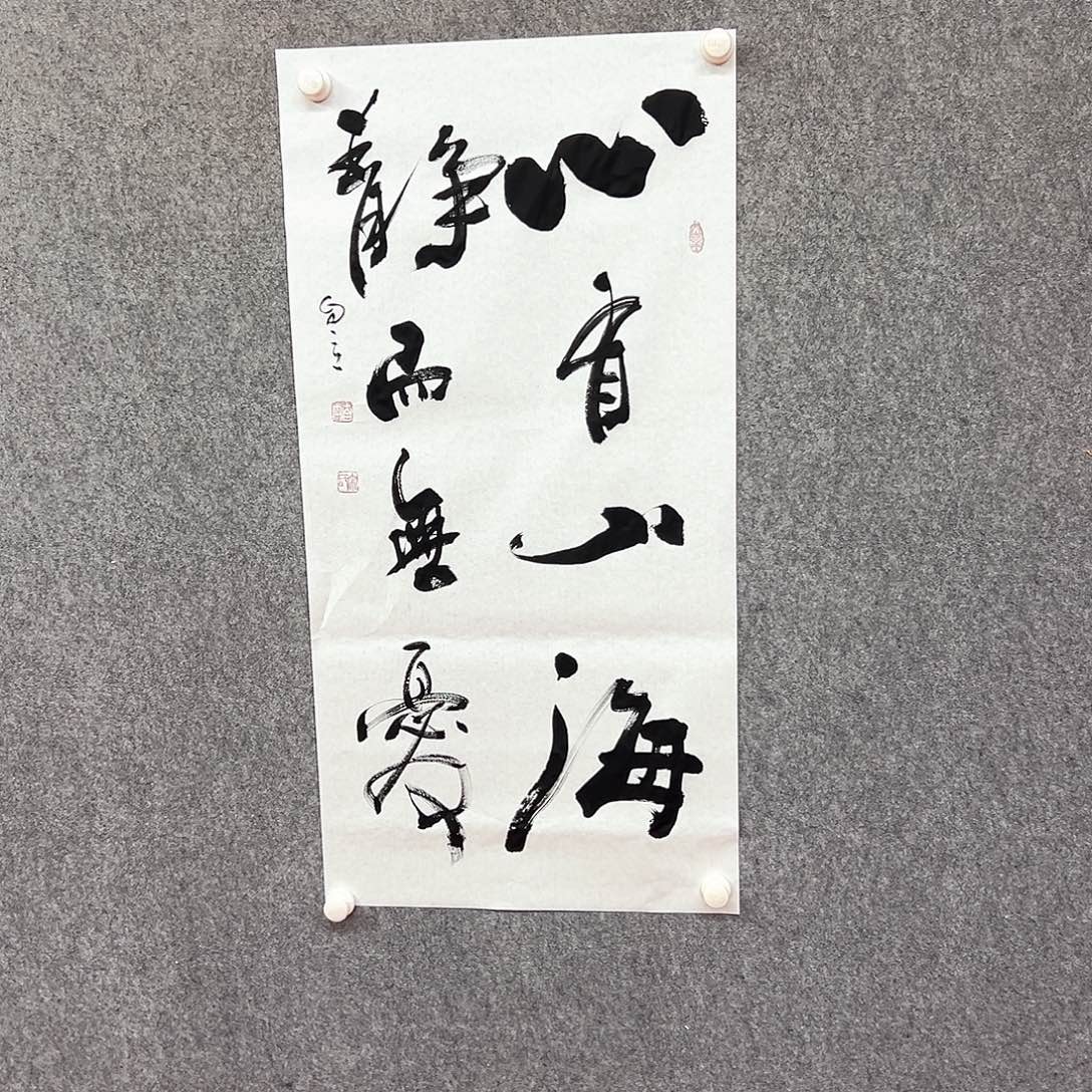 书法心有山海书法