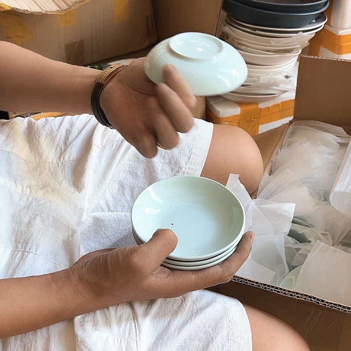 微瑕介意勿拍不退不换 青玉圆味滴6只