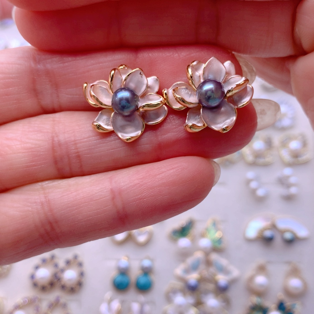 耳饰合金淡水珍珠