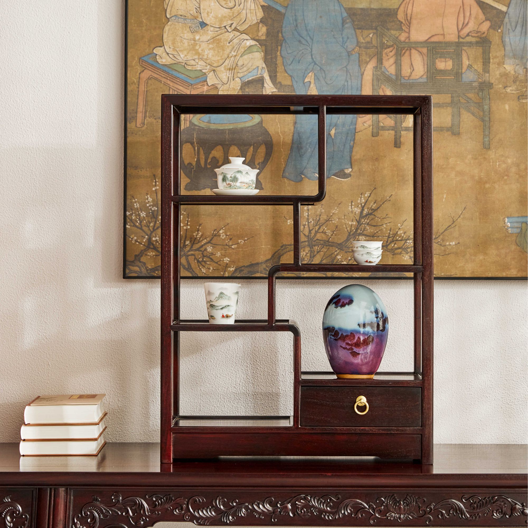 赞比亚血檀 75小多宝阁单个