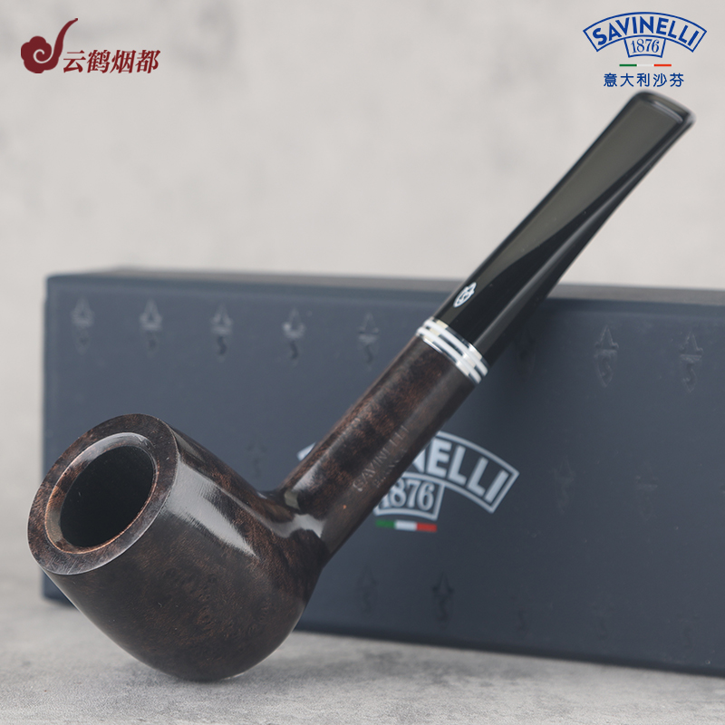  云鹤烟都意大利Savinelli沙芬雪山光面P308-111进口石楠木烟斗
