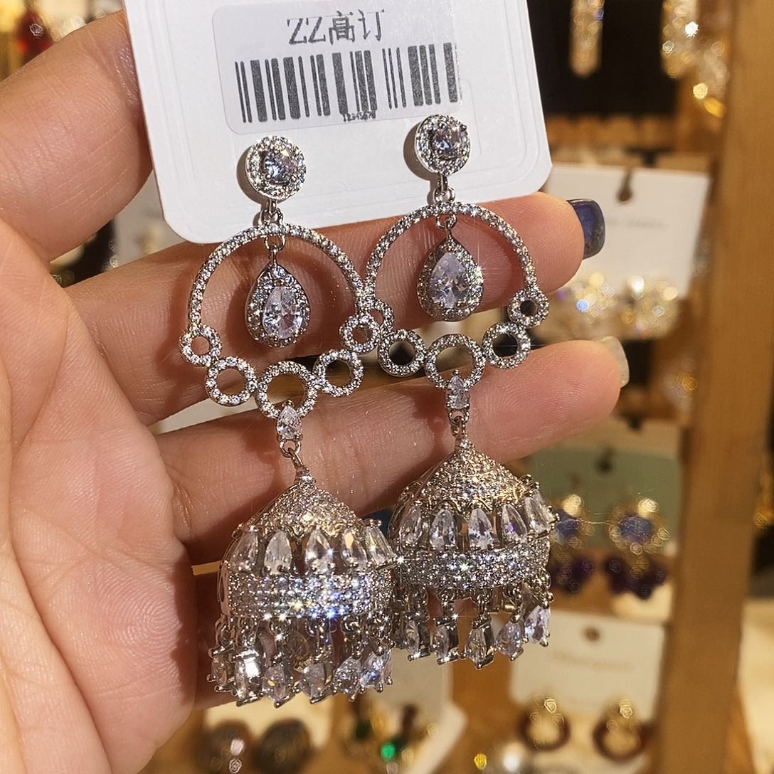 琉璃纯铜合金耳饰