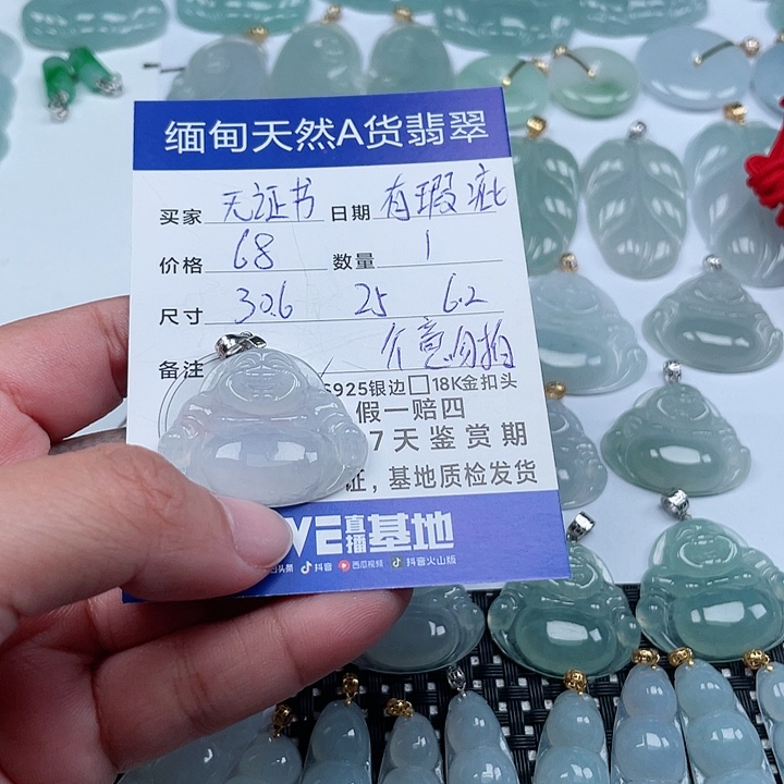 翡翠颈饰银S925镶嵌天然翡翠吊坠