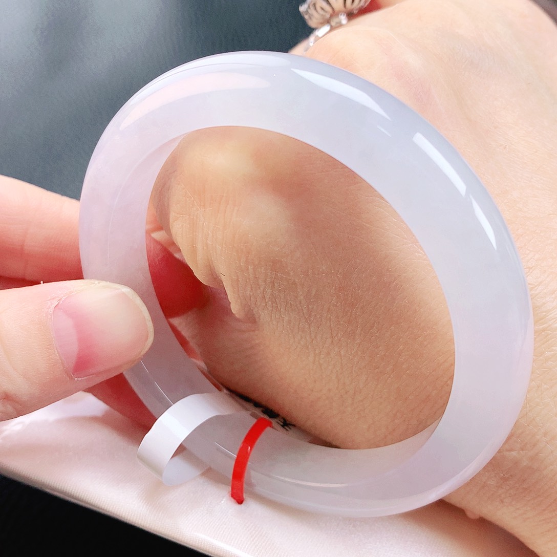 未镶嵌手镯翡翠54冰白透