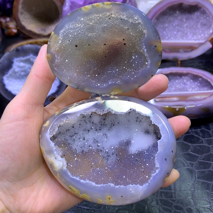 全抛啵啵山水盆未镶嵌水晶