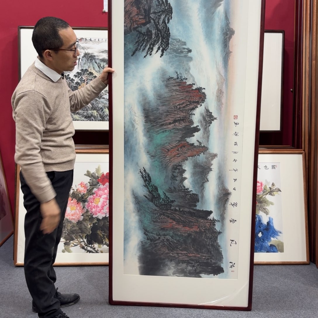国画带框绘画210/80尺寸
