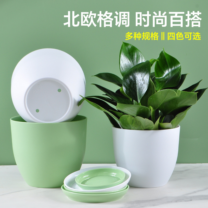 仿陶瓷树脂加厚特大号花盆无孔睡莲荷花盆水培碗莲中国风塑料泓纳