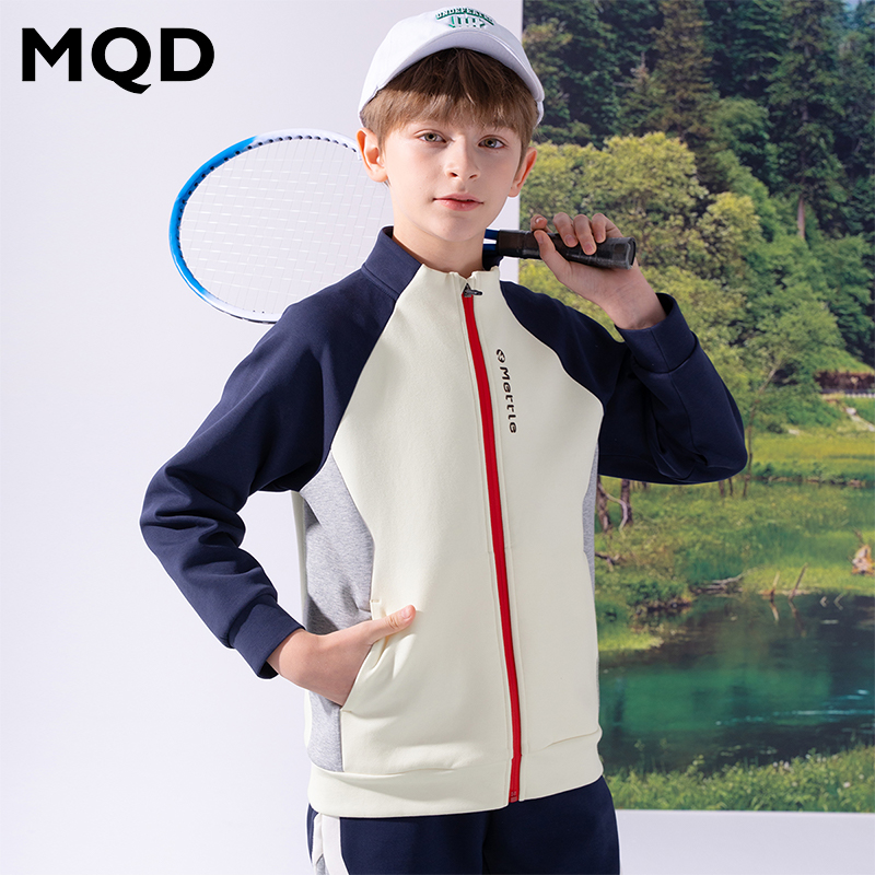 MQD儿童春秋针织运动外套长袖男童户外休闲大童立领TT25110805