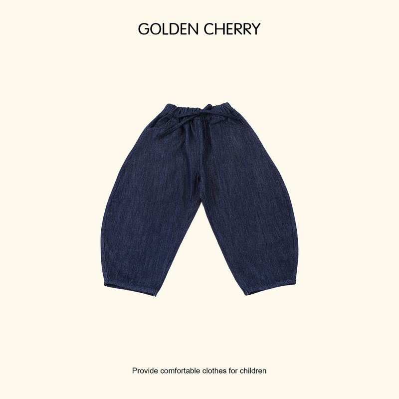 【Golden cherry】儿童丹宁柔软系绳透气豌豆牛仔裤285108