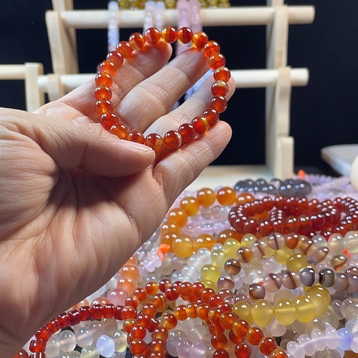 沉***静玛瑙/玉髓未镶嵌手链