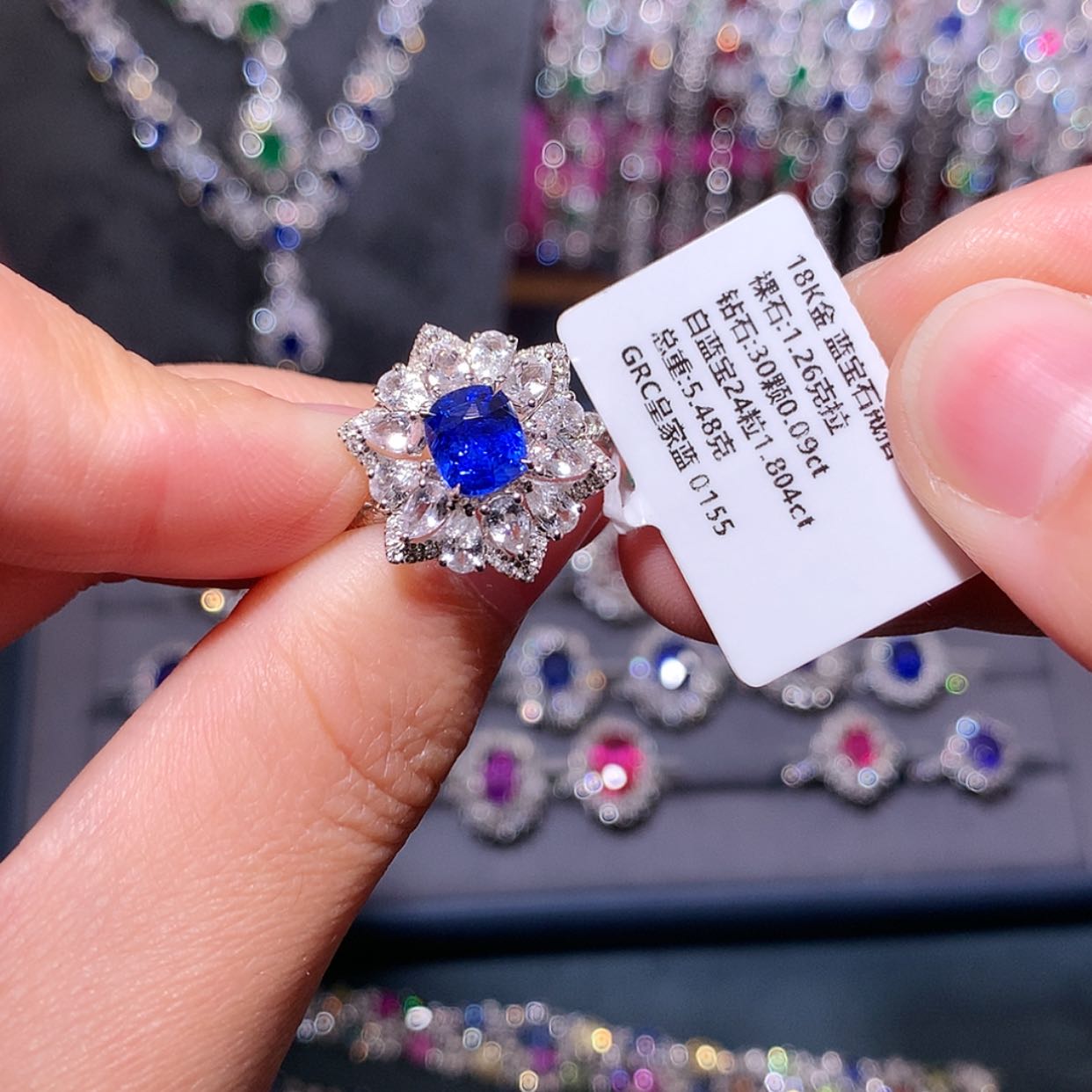 【闪购商品】蓝宝石戒指18K金镶嵌