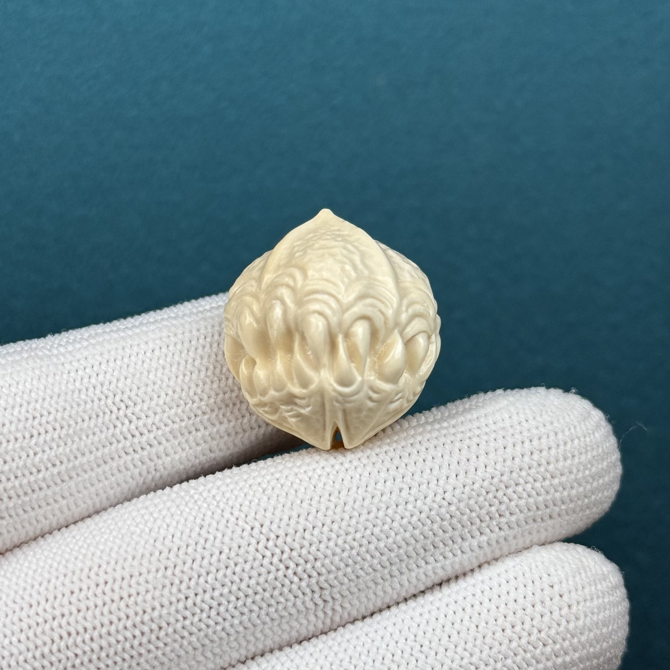 D43-98天然猛犸 雕刻三通约22*24.5mm支持鉴定假一罚十