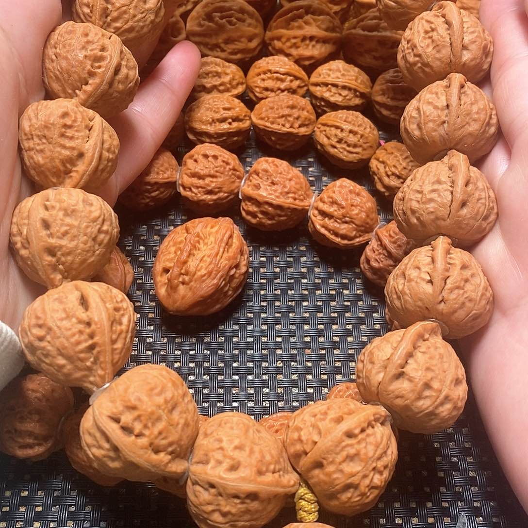 文玩核桃手串白茬桃心手持