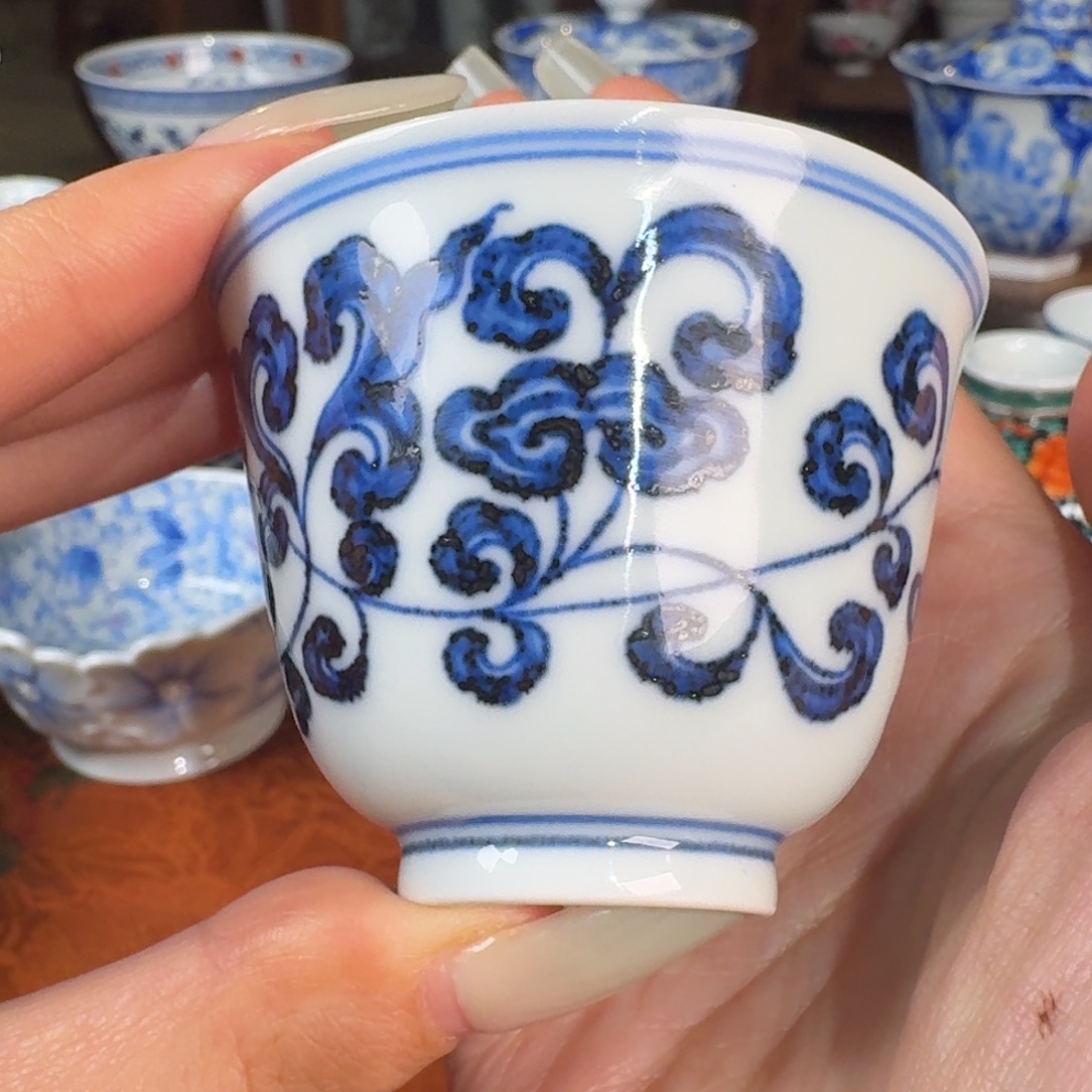 糯釉质感灵芝纹花神杯