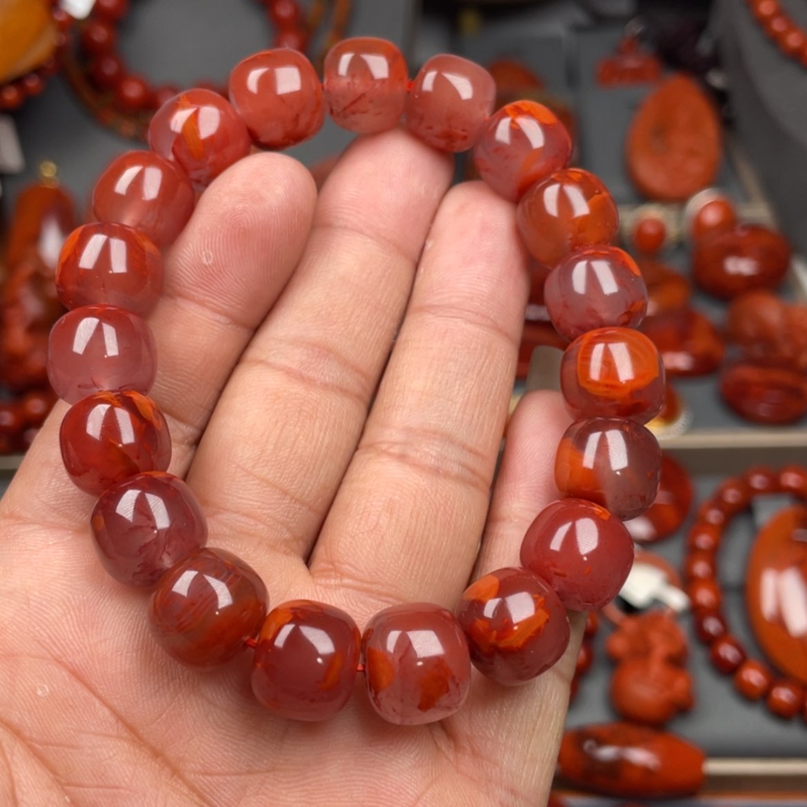 【闪购商品】南红玛瑙珠宝奇石未镶嵌单圈12