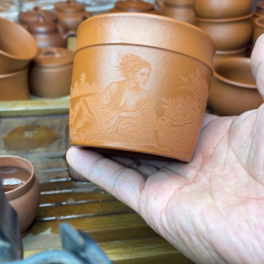 紫砂茶壶原矿赵庄朱泥主人杯