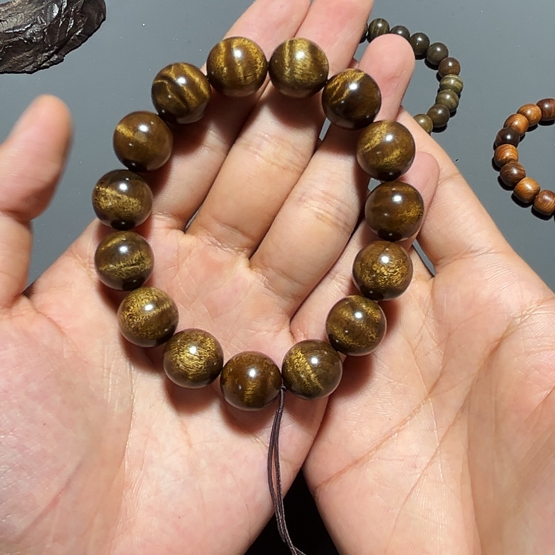 金丝楠手串/手链1.5乌金闪电