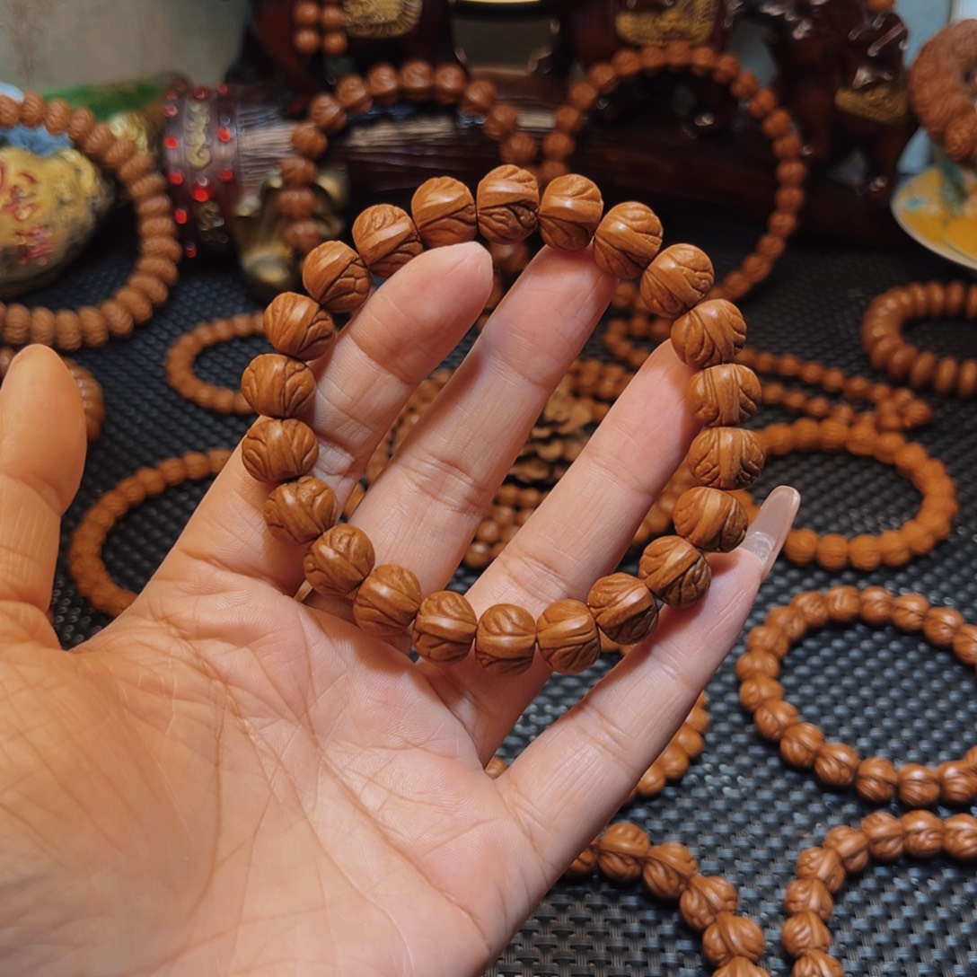 桃核手串12精品玉龙脊单圈