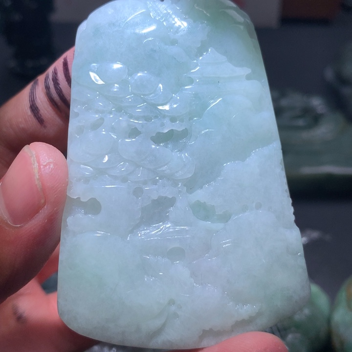 翡翠未镶嵌颈饰保真天然a货翡翠