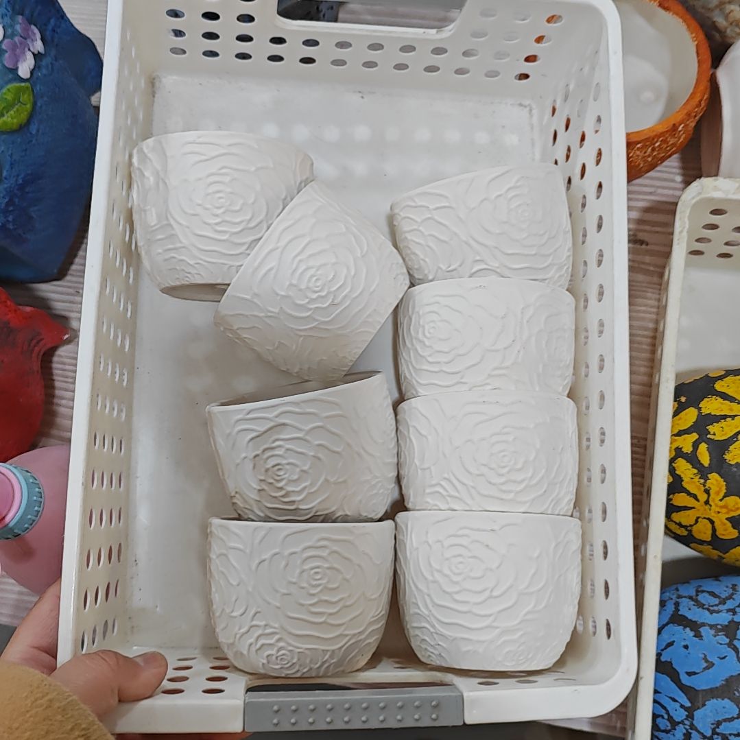 红陶吸水透气的白陶花盆凑满12发货