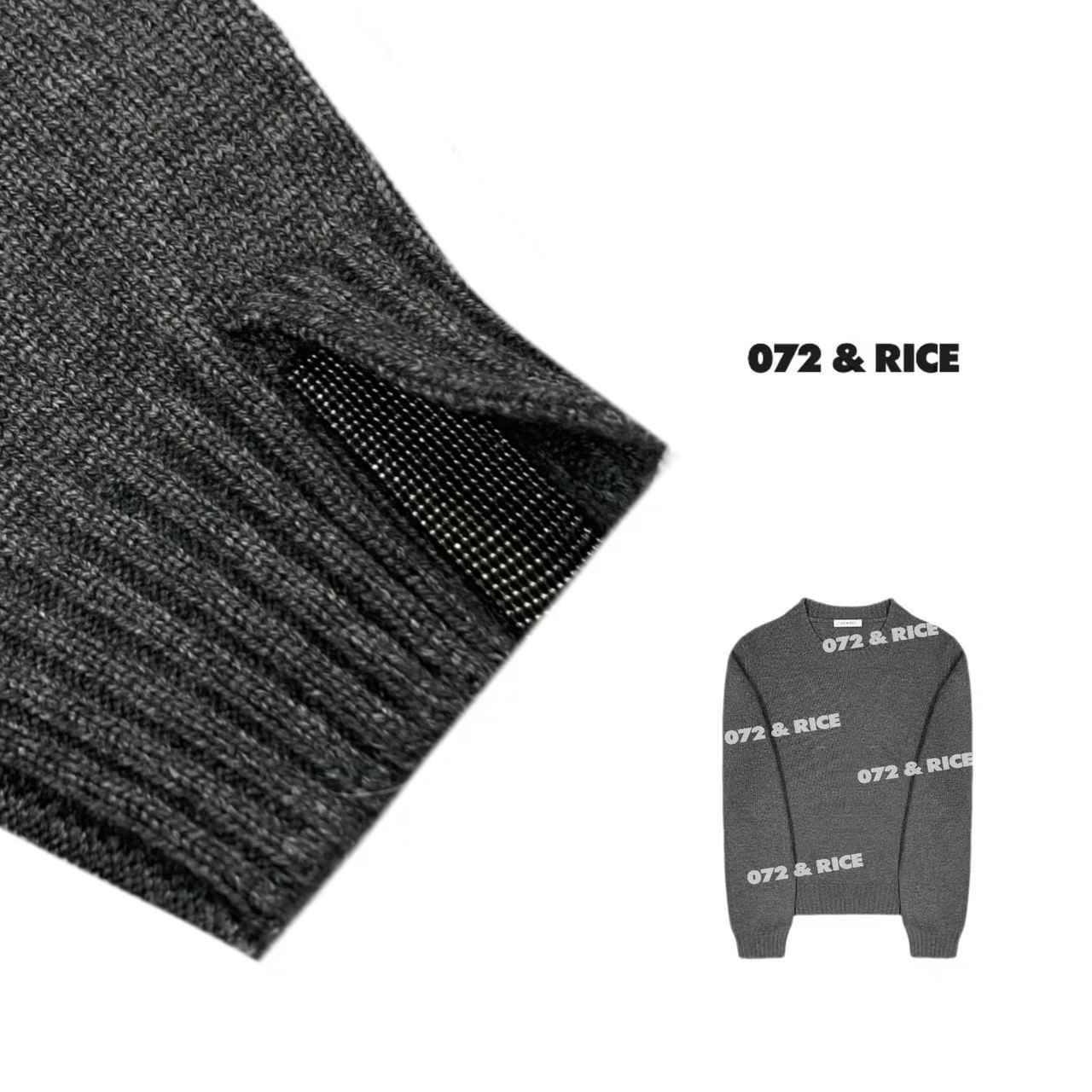 072 & RICE【BC袖口】秋冬休闲圆领长袖针织衫 31LE093 FF1230