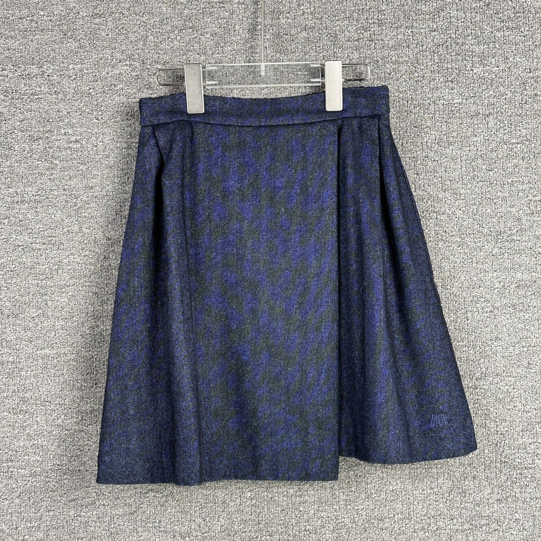 全新未使用 DIOR/迪奥 女士深蓝色牛仔短裙129161时尚百搭