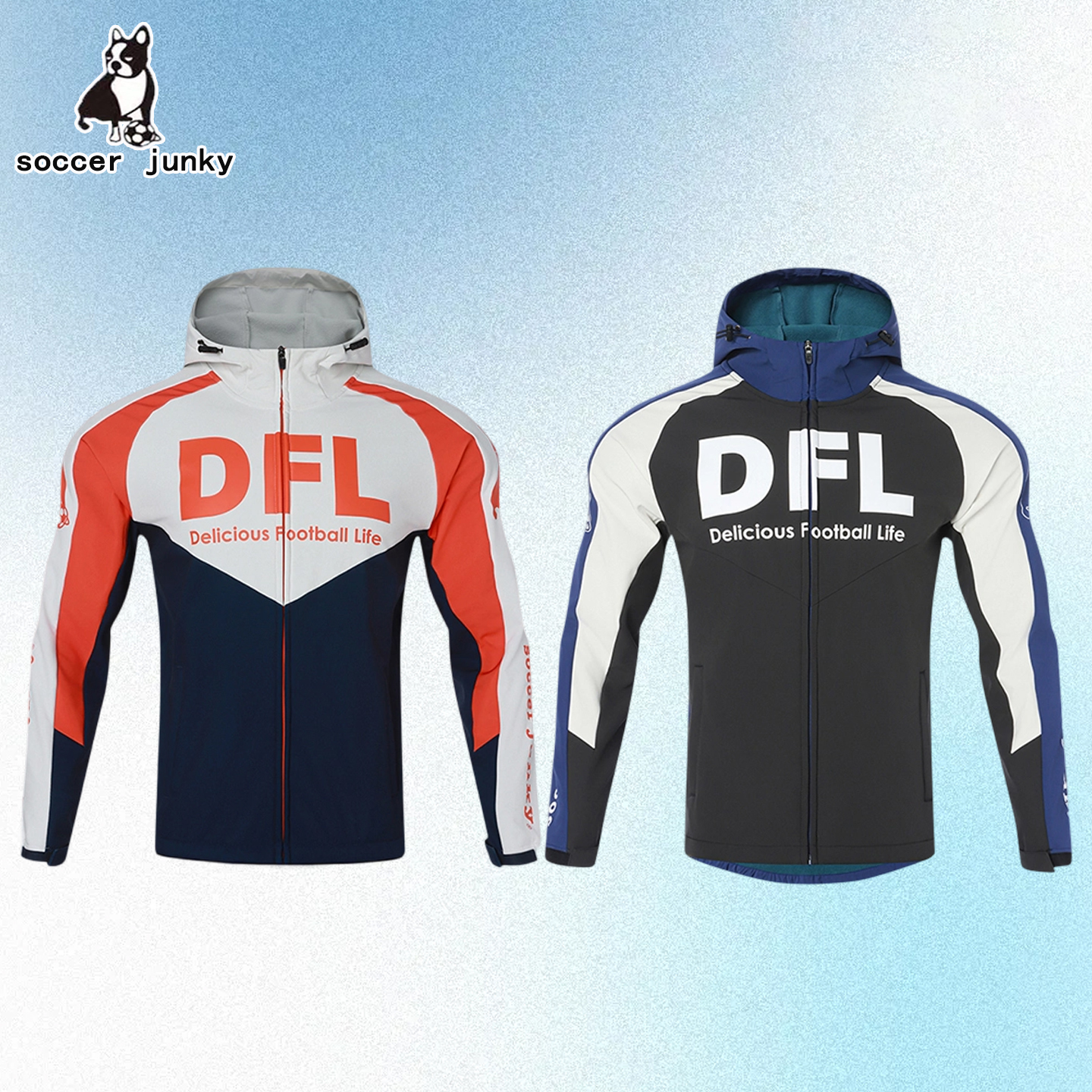 soccer junky足球狗冬季抗寒加绒软壳训练服连帽夹克外套 SJ25971