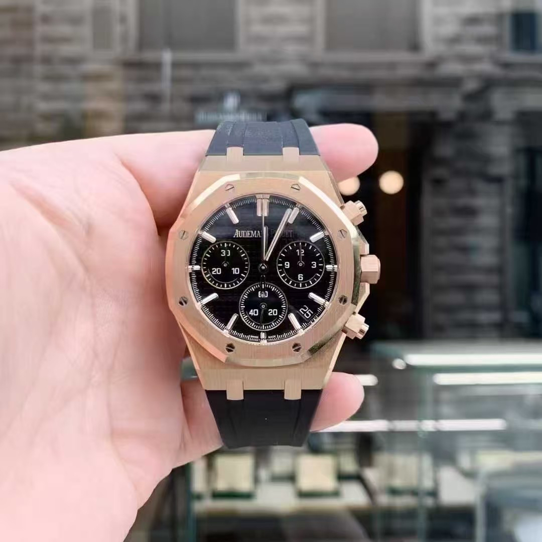 99新 Audemars Piguet/爱彼 皇家橡树26240黑皮23年全套