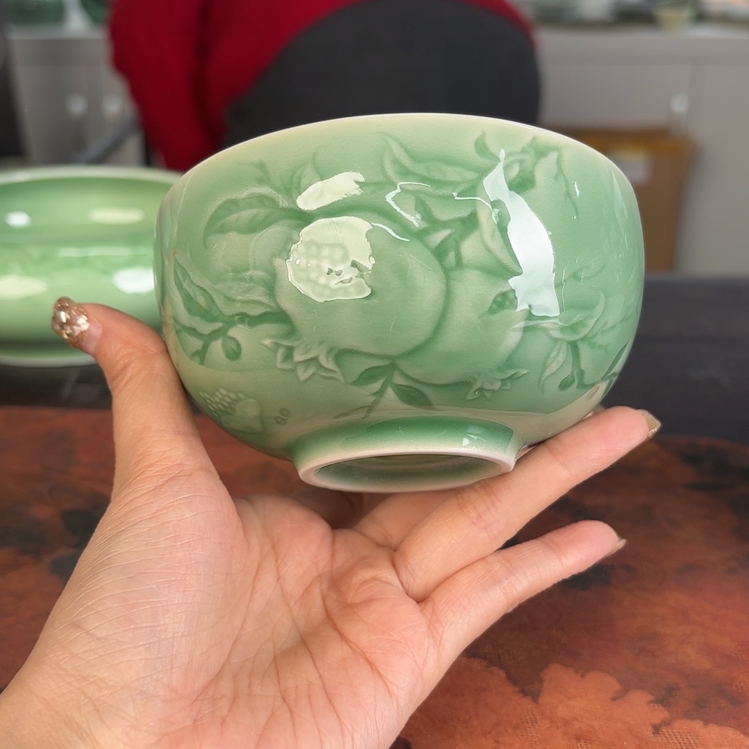 龙泉云间青瓷小米茶器