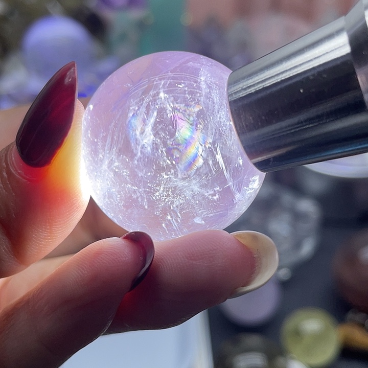 未镶嵌珠宝半成品水晶4爆彩紫水晶球3m