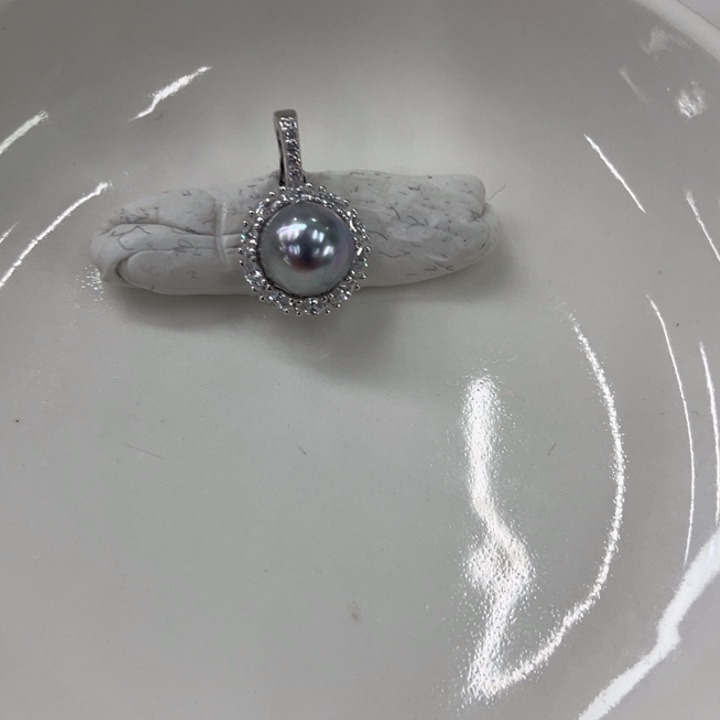 银S925镶嵌颈饰海水珍珠8-9mm