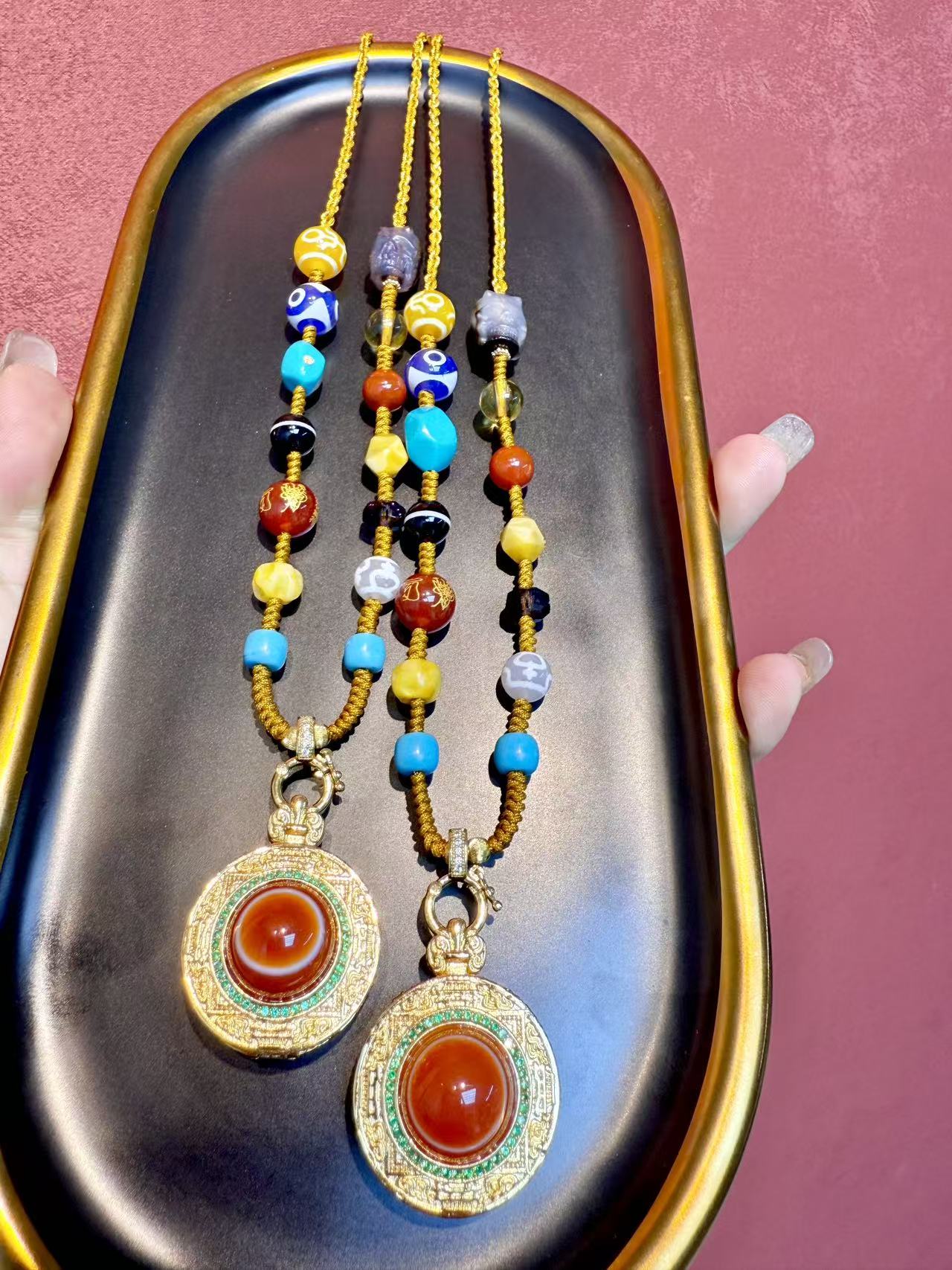 非金属棉绳项链 【灰姑娘原创】药师佛嘎乌盒羊板眼M3525多样性发一