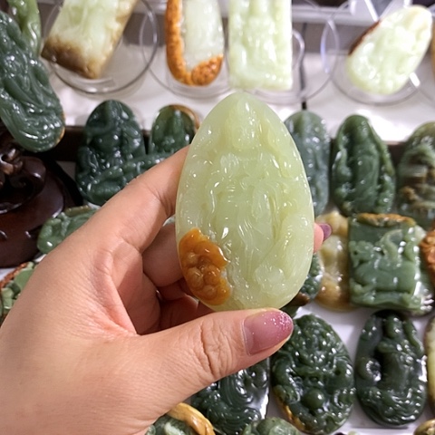 岫岩河磨玉（透闪石质玉）吊坠未镶嵌用****4
