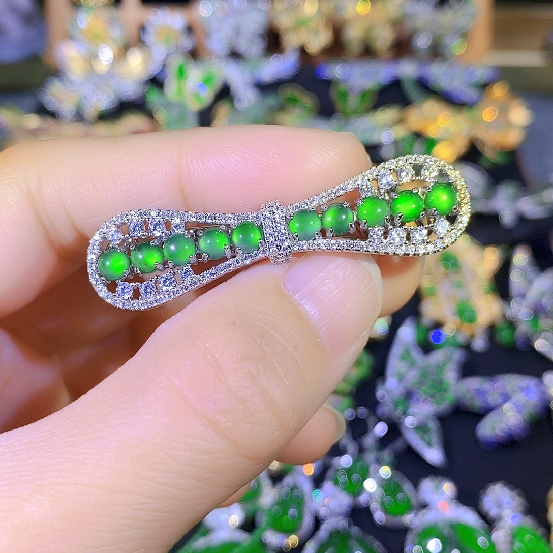 吊坠(不含链)银S925镶嵌翡翠