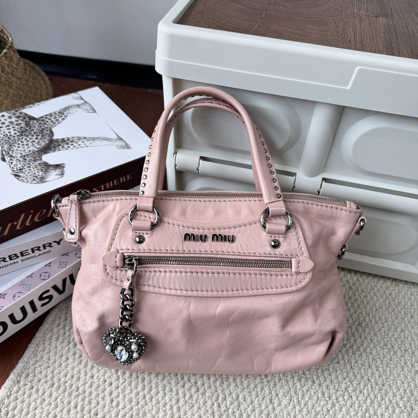 99新 MIU MIU/缪缪 miumiu斜挎包手提包机车包