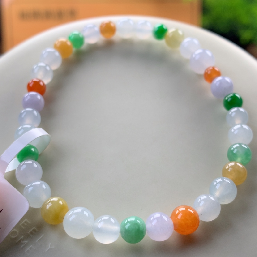 翡翠未镶嵌手链卡4.6～