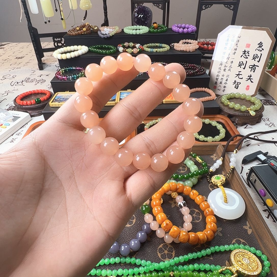 石英石粉素圈手串