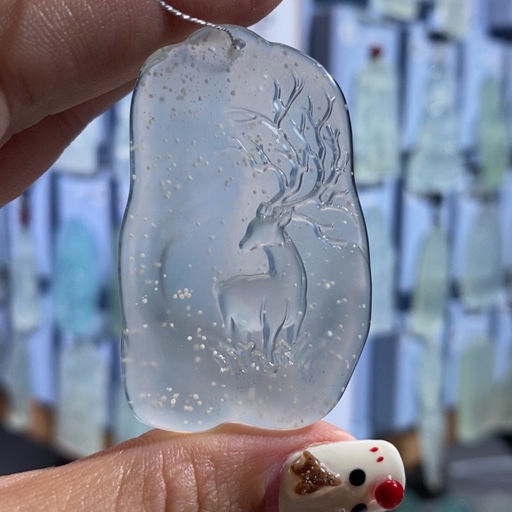 江***送岫玉未镶嵌颈饰吊坠