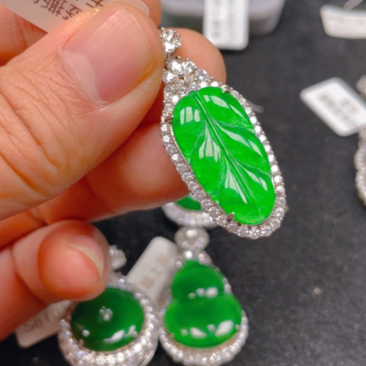 【闪购商品】翡翠颈饰银S925镶嵌吊坠