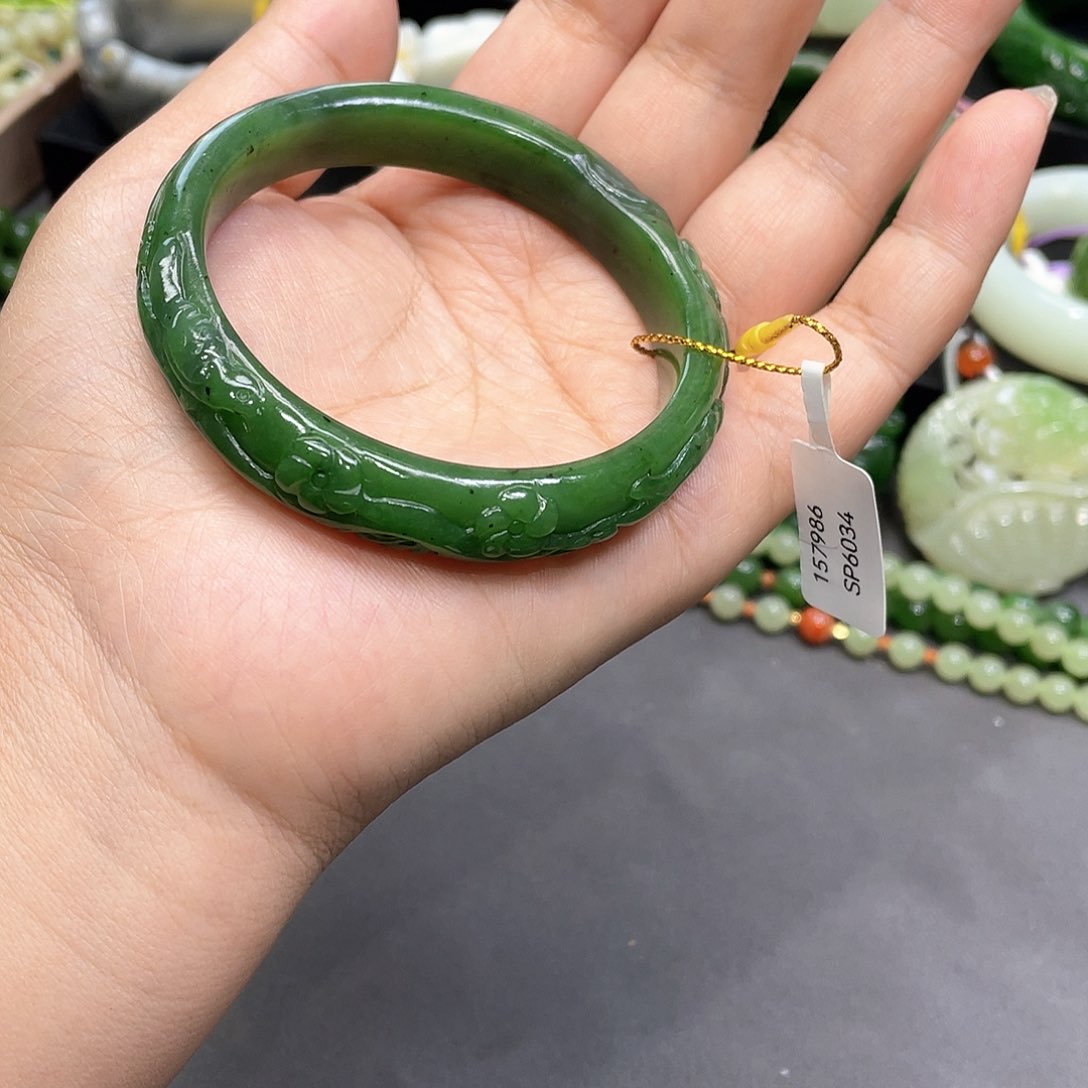 和田玉未镶嵌手镯58圈口1