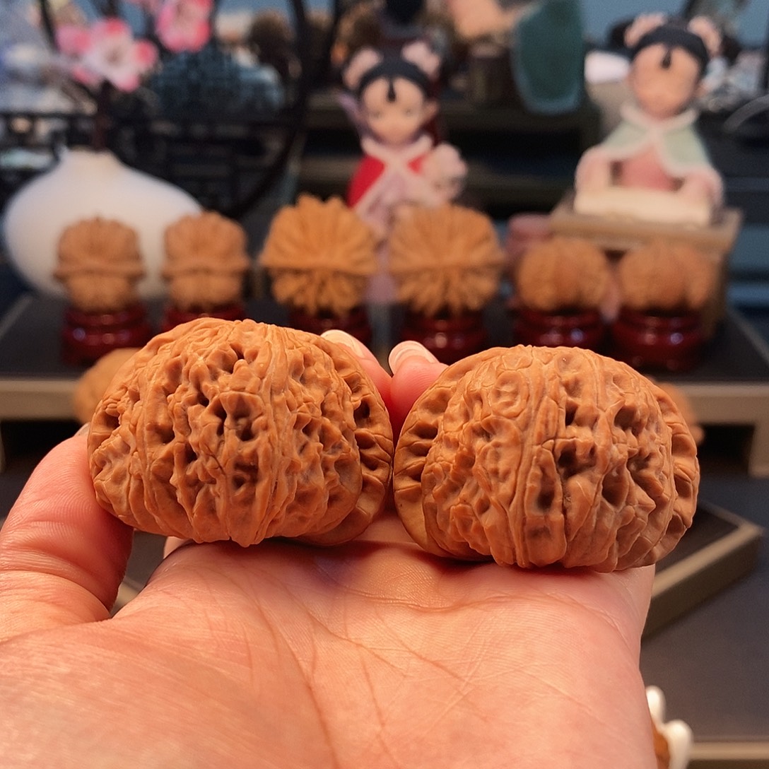 文玩核桃把件43全品闷白，秒