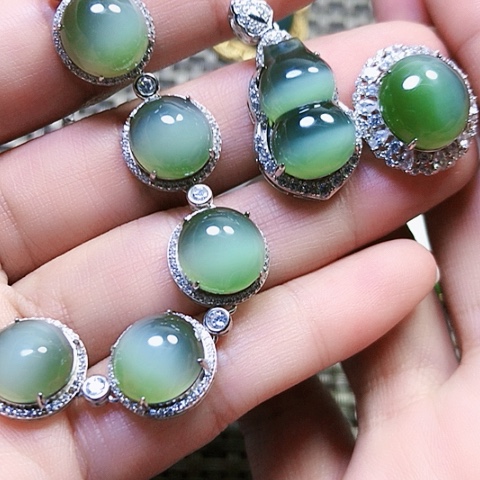 和田玉银S925镶嵌戒指