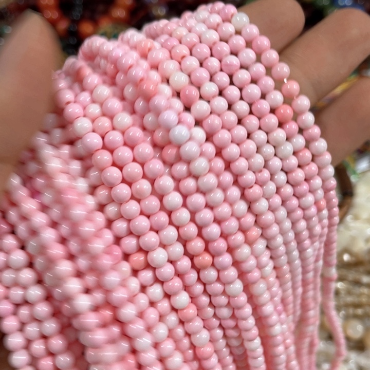 大理石磁石一条4mm女皇贝圆珠