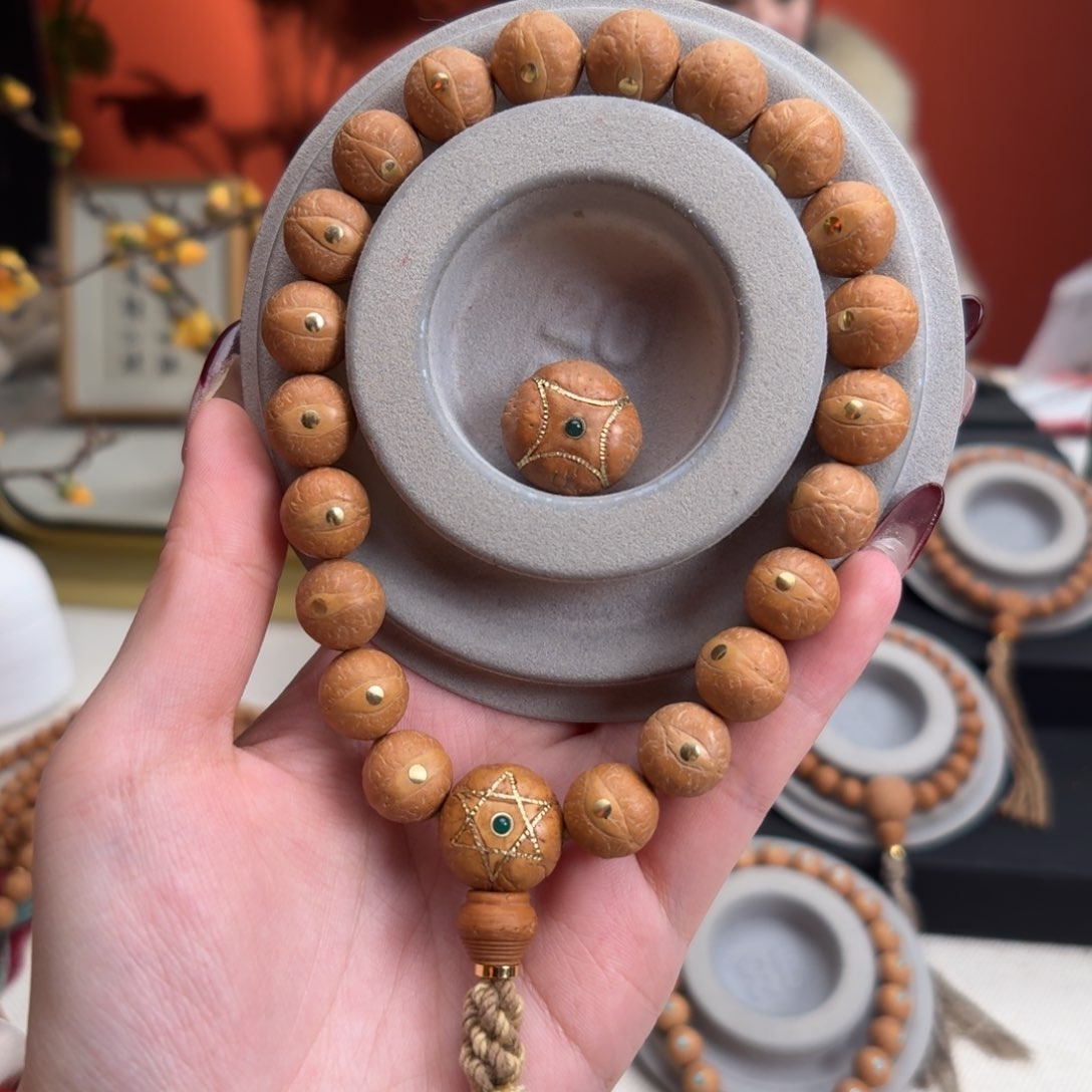 凤眼菩提手串尧*312mm铁籽单圈铜钉新籽